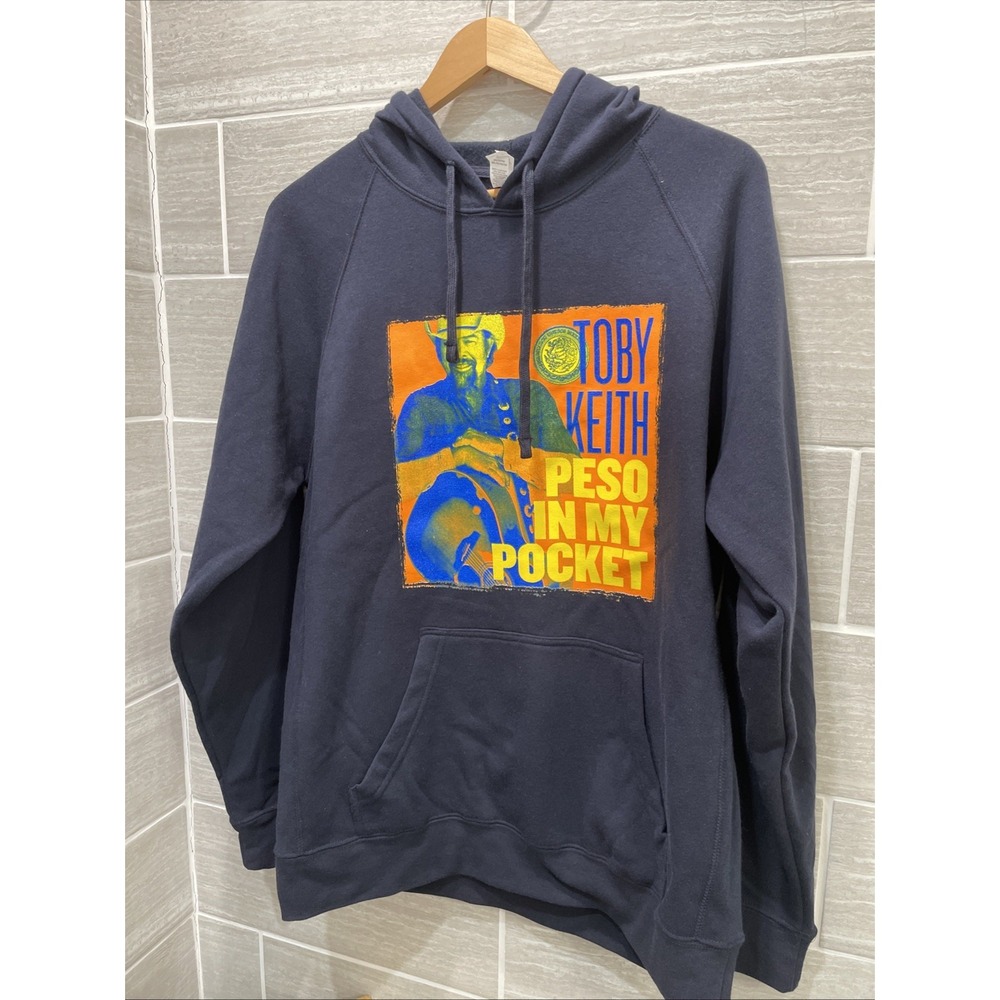 Toby Keith Peso in my pocket Navy hoodie Size L NEW